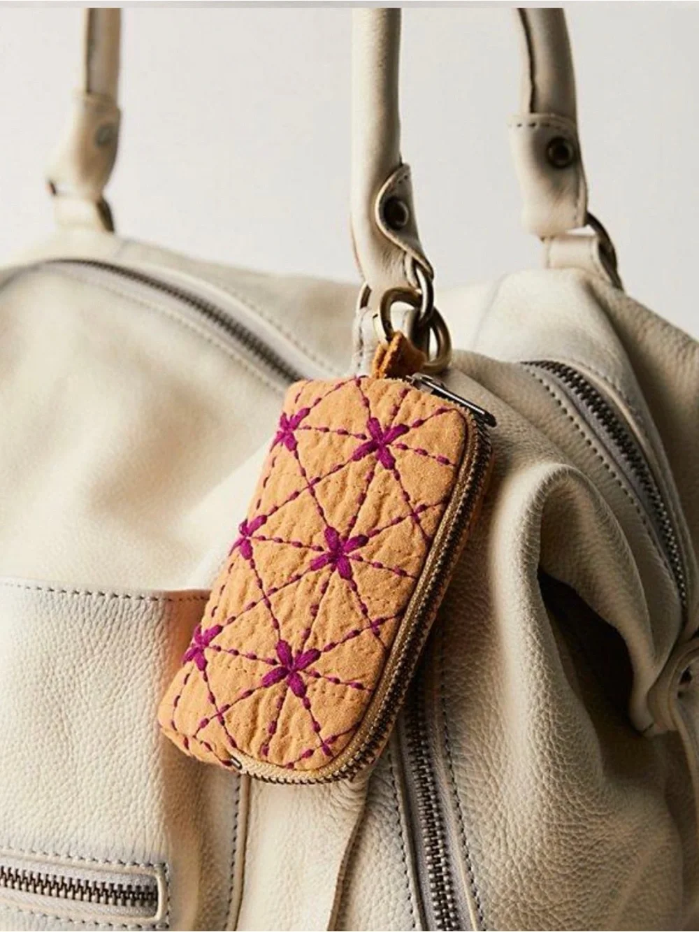 Free People Upcycled Mini Wallet and Keychain